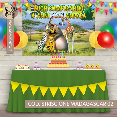 Striscione Madagascar - 02 - carta cm 140x100 personalizzato