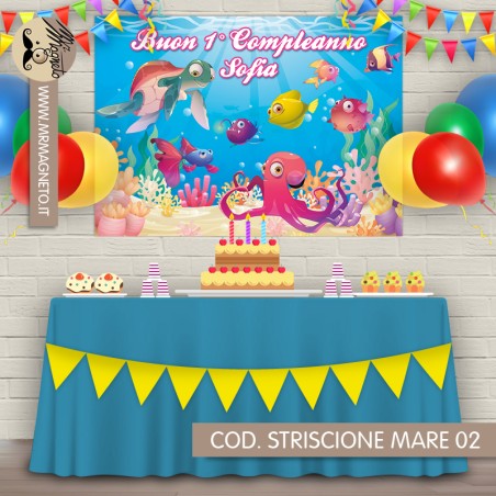 Striscione Mare - 02 - carta cm 140x100 personalizzato