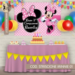 Striscione Minnie - 01 - carta cm 140x100 personalizzato