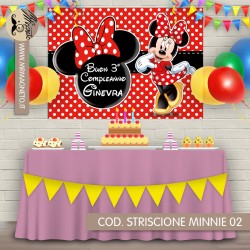 Striscione Minnie - 02 - carta cm 140x100 personalizzato