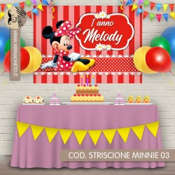 Striscione Minnie - 03 - carta cm 140x100 personalizzato