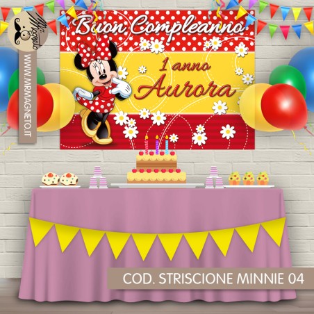 Striscione Minnie - 04 - carta cm 140x100 personalizzato