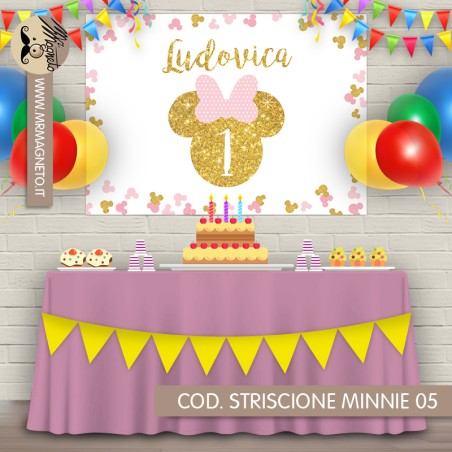 Striscione Minnie - 05 - carta cm 140x100 personalizzato