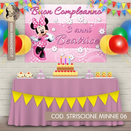 Striscione Minnie - 06 - carta cm 140x100 personalizzato