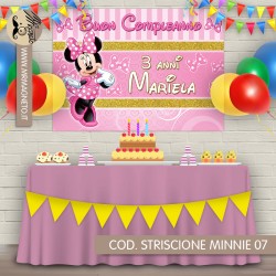 Striscione Minnie - 07 - carta cm 140x100 personalizzato