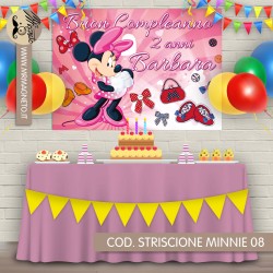 Striscione Minnie - 08 - carta cm 140x100 personalizzato