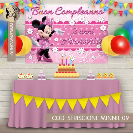 Striscione Minnie - 09 - carta cm 140x100 personalizzato