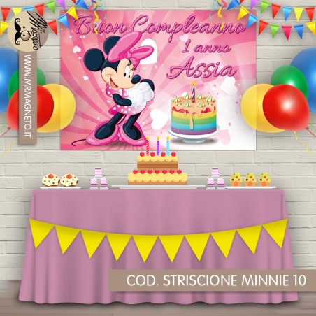 Striscione Minnie - 10 - carta cm 140x100 personalizzato