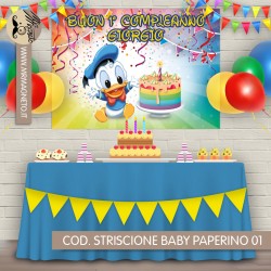Striscione Paperino Baby - 01 - carta cm 140x100 personalizzato
