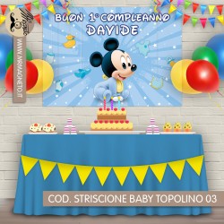 Striscione Topolino Baby - 03 - carta cm 140x100 personalizzato