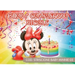 Striscione Baby Minnie - 03 - carta cm 140x100 personalizzato