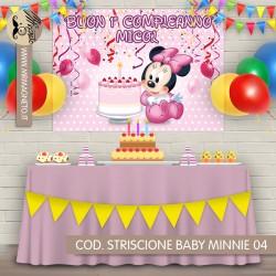 Striscione Baby Minnie - 04 - carta cm 140x100 personalizzato