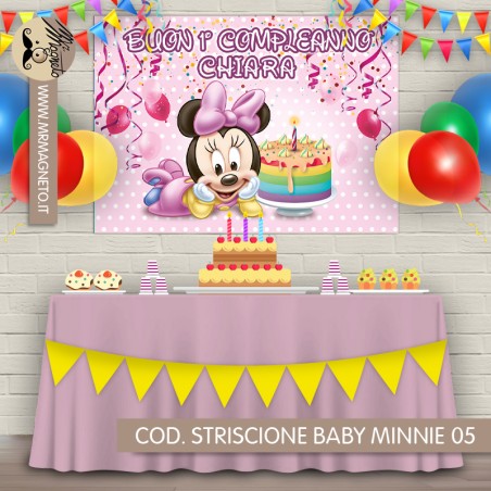 Striscione Baby Minnie - 05 - carta cm 140x100 personalizzato