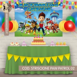 Striscione Paw Patrol - 02 - carta cm 140x100 personalizzato