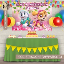 Striscione Paw Patrol - 03 - carta cm 140x100 personalizzato