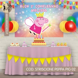 Striscione Peppa Pig - 02 - carta cm 140x100 personalizzato