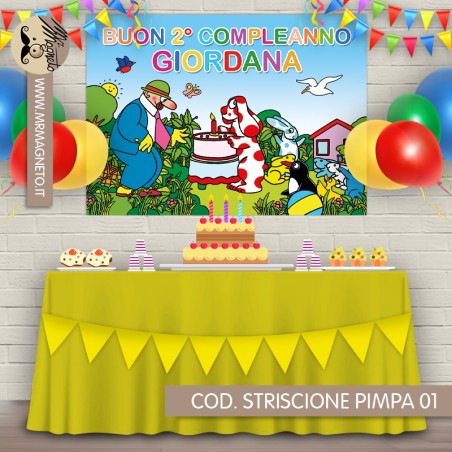 Striscione Pimpa - 01 - carta cm 140x100 personalizzato