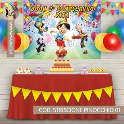 Striscione Pinocchio - 01 - carta cm 140x100 personalizzato