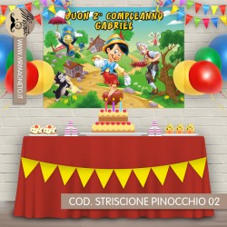 Striscione Pinocchio - 02 - carta cm 140x100 personalizzato