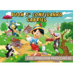 Striscione Pinocchio - 02 - carta cm 140x100 personalizzato