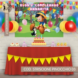 Striscione Pinocchio - 03 - carta cm 140x100 personalizzato