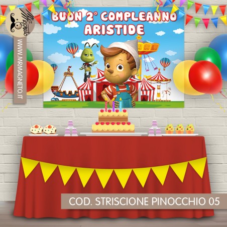 Striscione Pinocchio - 05 - carta cm 140x100 personalizzato