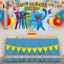 Striscione Poppy playtime / huggy wuggy - 01 - carta cm 140x100 personalizzato