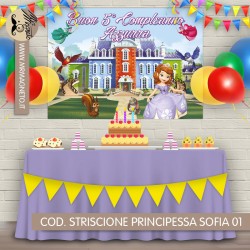 Striscione Principessa Sofia - 01 - carta cm 140x100 personalizzato