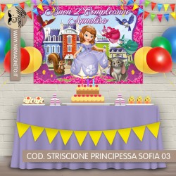 Striscione Principessa Sofia - 03 - carta cm 140x100 personalizzato