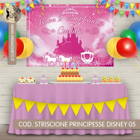 Striscione Principesse Disney - 05 - carta cm 140x100 personalizzato