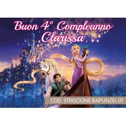 Striscione Rapunzel - 01 - carta cm 140x100 personalizzato