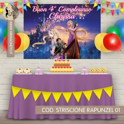 Striscione Rapunzel - 01 - carta cm 140x100 personalizzato