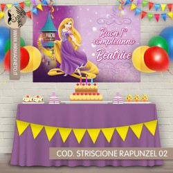 Striscione Rapunzel - 02 - carta cm 140x100 personalizzato