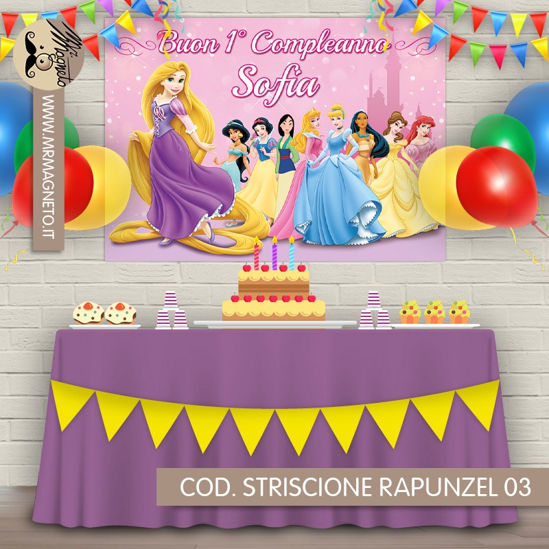 Striscione Rapunzel - 03 - carta cm 140x100 personalizzato