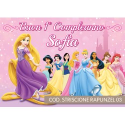 Striscione Rapunzel - 03 - carta cm 140x100 personalizzato