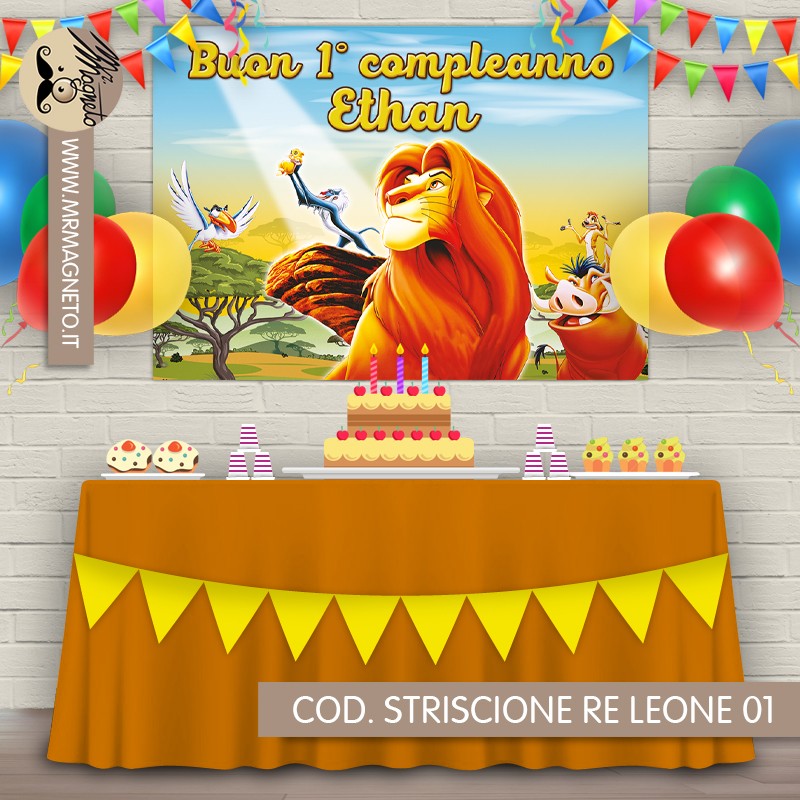 Striscione Re leone - 01 - carta cm 140x100 personalizzato