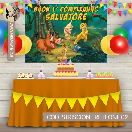 Striscione Re leone - 02 - carta cm 140x100 personalizzato