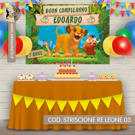 Striscione Re leone - 03 - carta cm 140x100 personalizzato