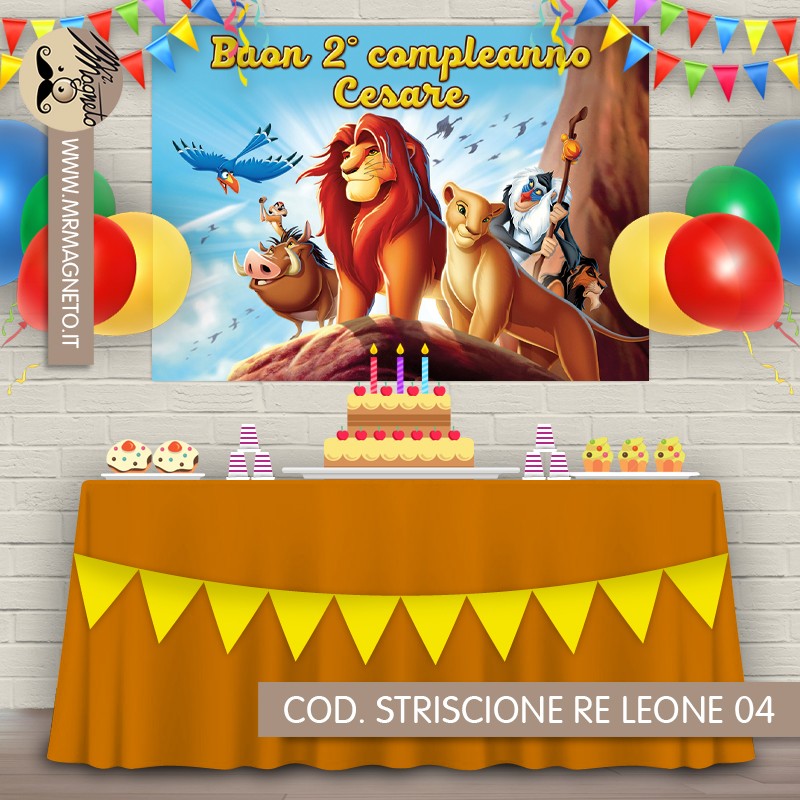 Striscione Re leone - 04 - carta cm 140x100 personalizzato