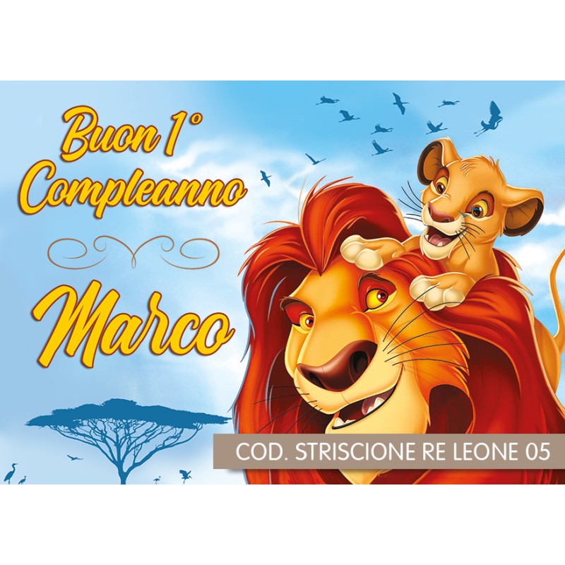 Striscione Re leone - 05 - carta cm 140x100 personalizzato