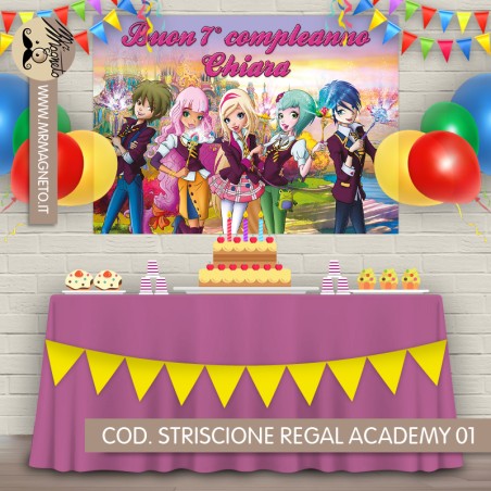 Striscione Regal Academy - 01 - carta cm 140x100 personalizzato