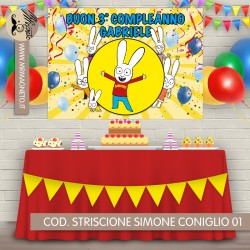 Striscione Simone Coniglio - 01 - carta cm 140x100 personalizzato