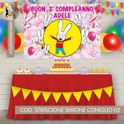 Striscione Simone Coniglio - 02 - carta cm 140x100 personalizzato
