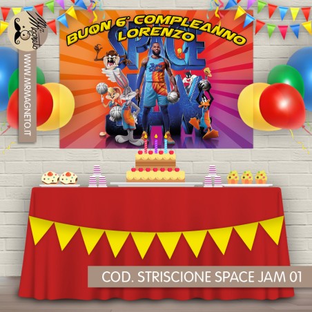 Striscione Space jam - 01 - carta cm 140x100 personalizzato