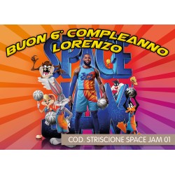 Striscione Space jam - 01 - carta cm 140x100 personalizzato