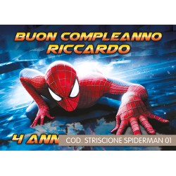 Striscione Spiderman - 01 - carta cm 140x100 personalizzato