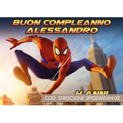 Striscione Spiderman - 02 - carta cm 140x100 personalizzato