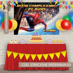 Striscione Spiderman - 03 - carta cm 140x100 personalizzato
