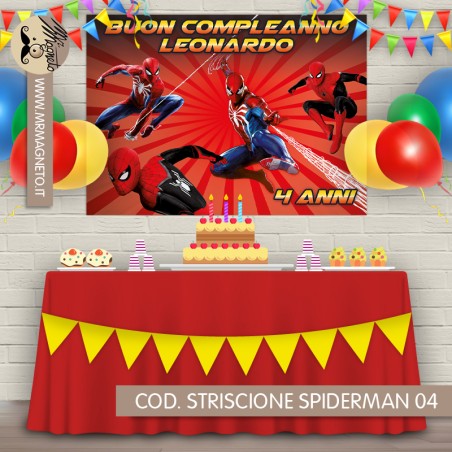 Striscione Spiderman - 04 - carta cm 140x100 personalizzato