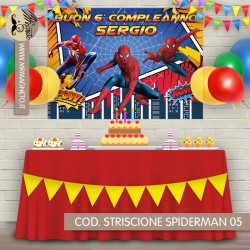 Striscione Spiderman - 05 - carta cm 140x100 personalizzato